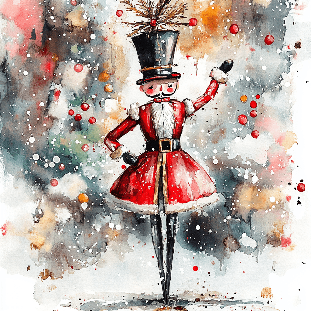 NUTCRACKER WATERCOLOR ILLUSTRATION - Midjourney prompt