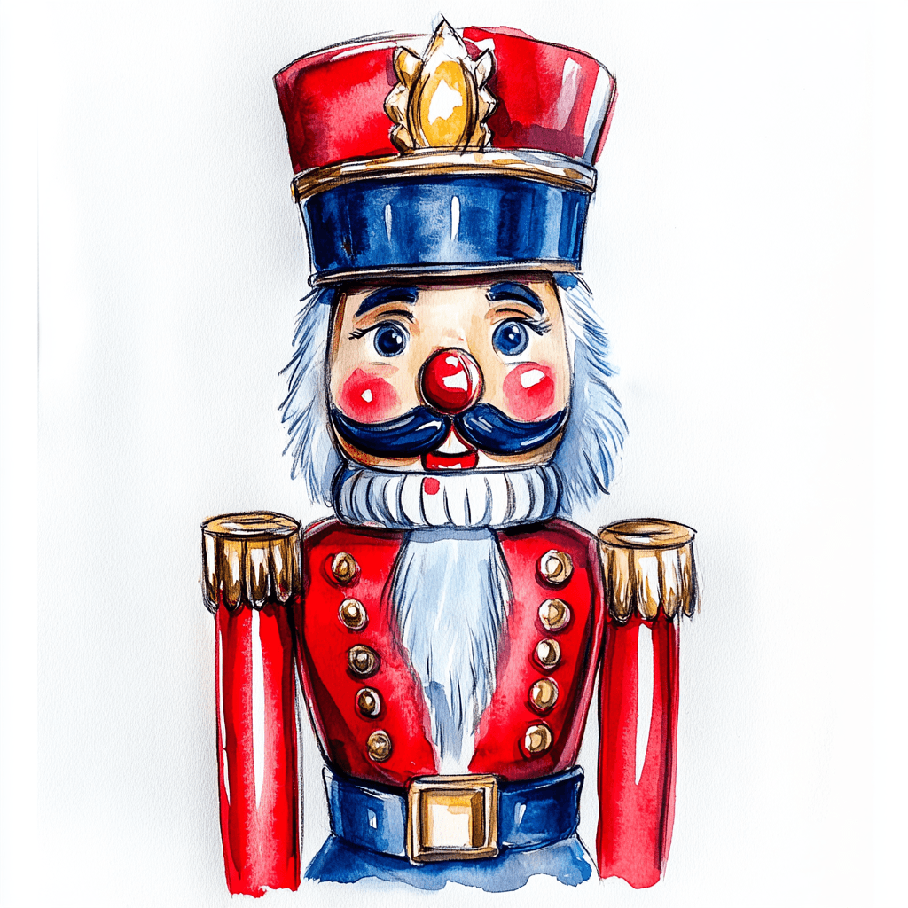 NUTCRACKER WATERCOLOR ILLUSTRATION - Midjourney prompt