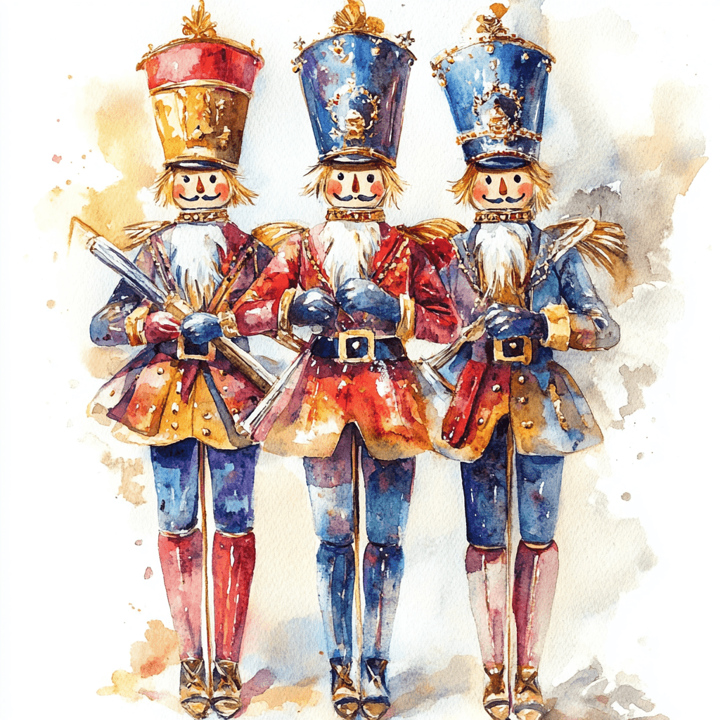 NUTCRACKER WATERCOLOR ILLUSTRATION - Midjourney prompt