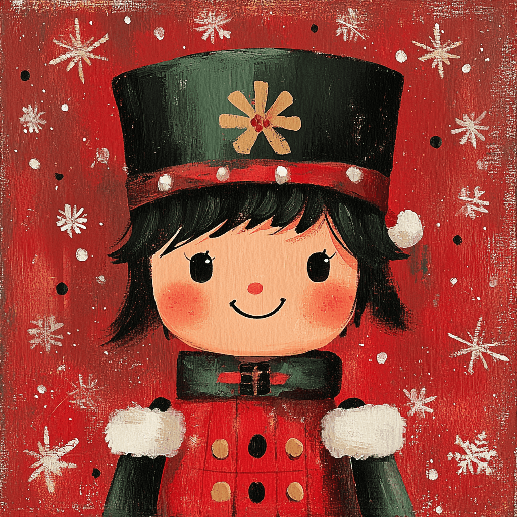 SIMPLE PAINTED NUTCRACKER PORTRAIT - Midjourney prompt